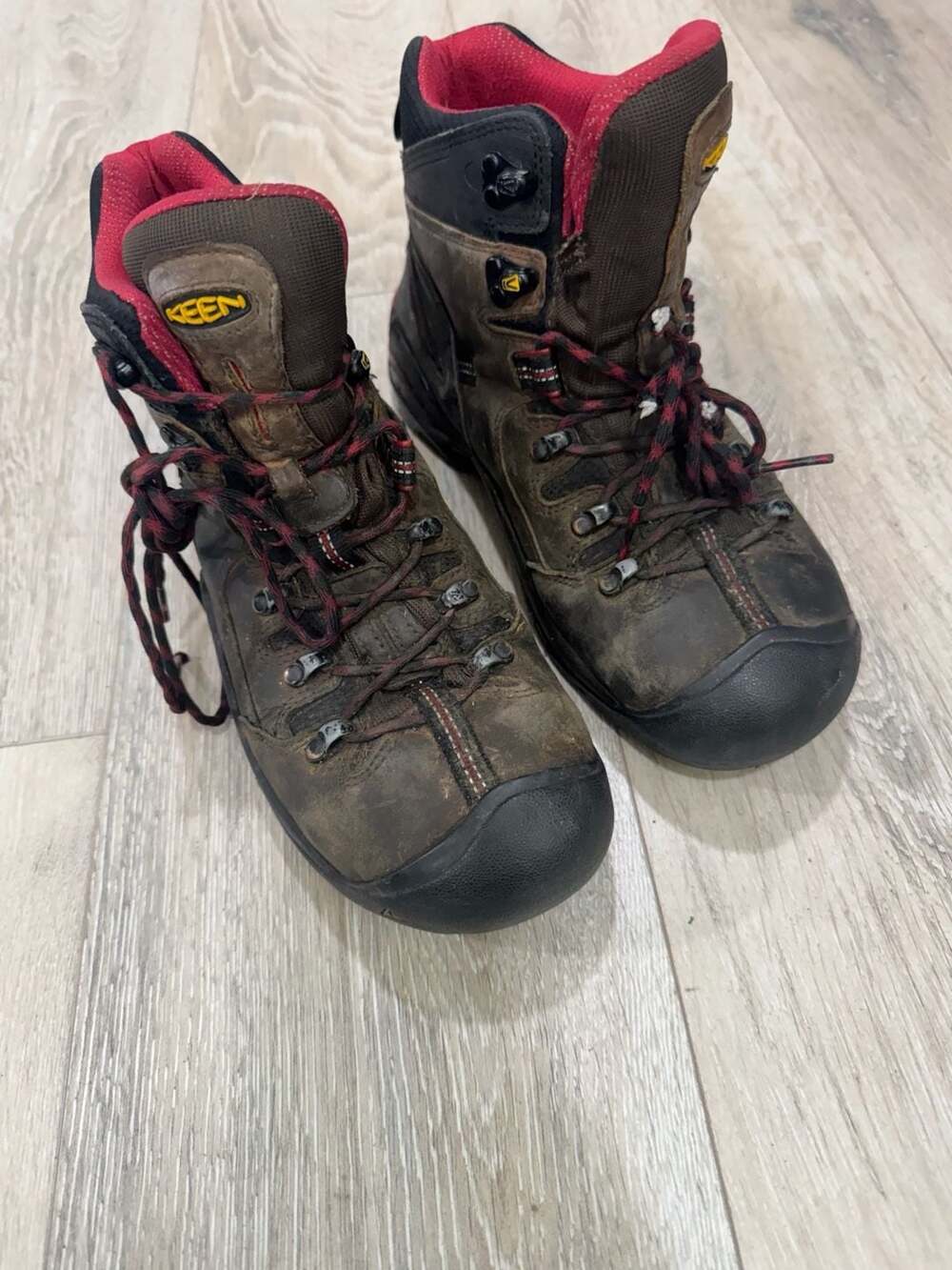 KEEN Utility Waterproof Work Boots Brown Red ASTM Men’s 9 EE Wide